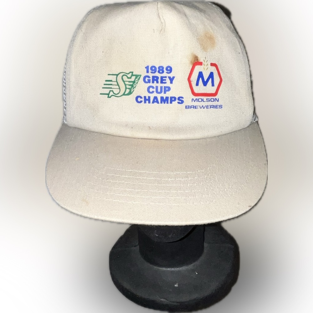 Vintage 1989 Grey Cup Champs Hat – Saskatchewan Roughriders x Molson Breweries